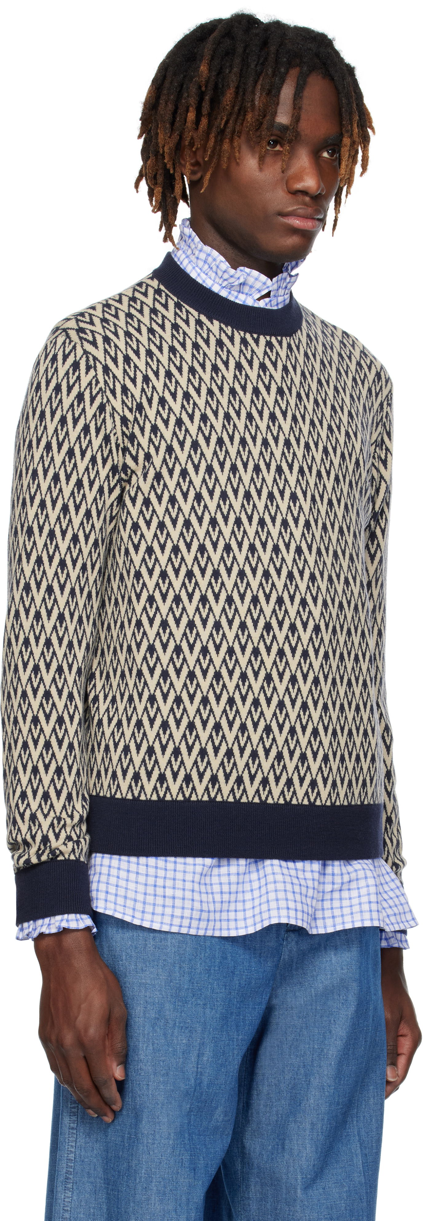 Sweater Valentino Valentino 'Toute La V' Patterned Sweater Beige | 6V3KC33KAR0, 1