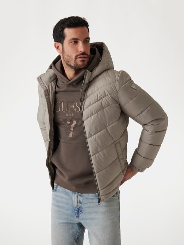 Puffer jakke GUESS Guess Lightweight Puffer Jacket Beige | M5RL45WCQA2, 0