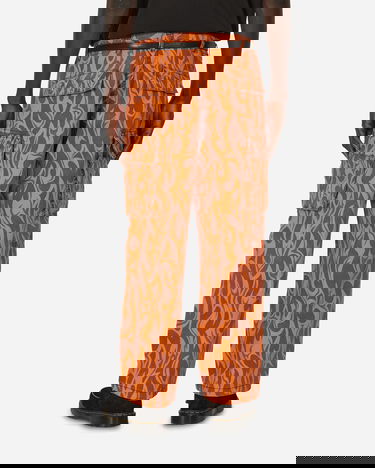 Cargo bukser ERL Flame Print Cargo Pants Orange | ERL08P006 1, 3