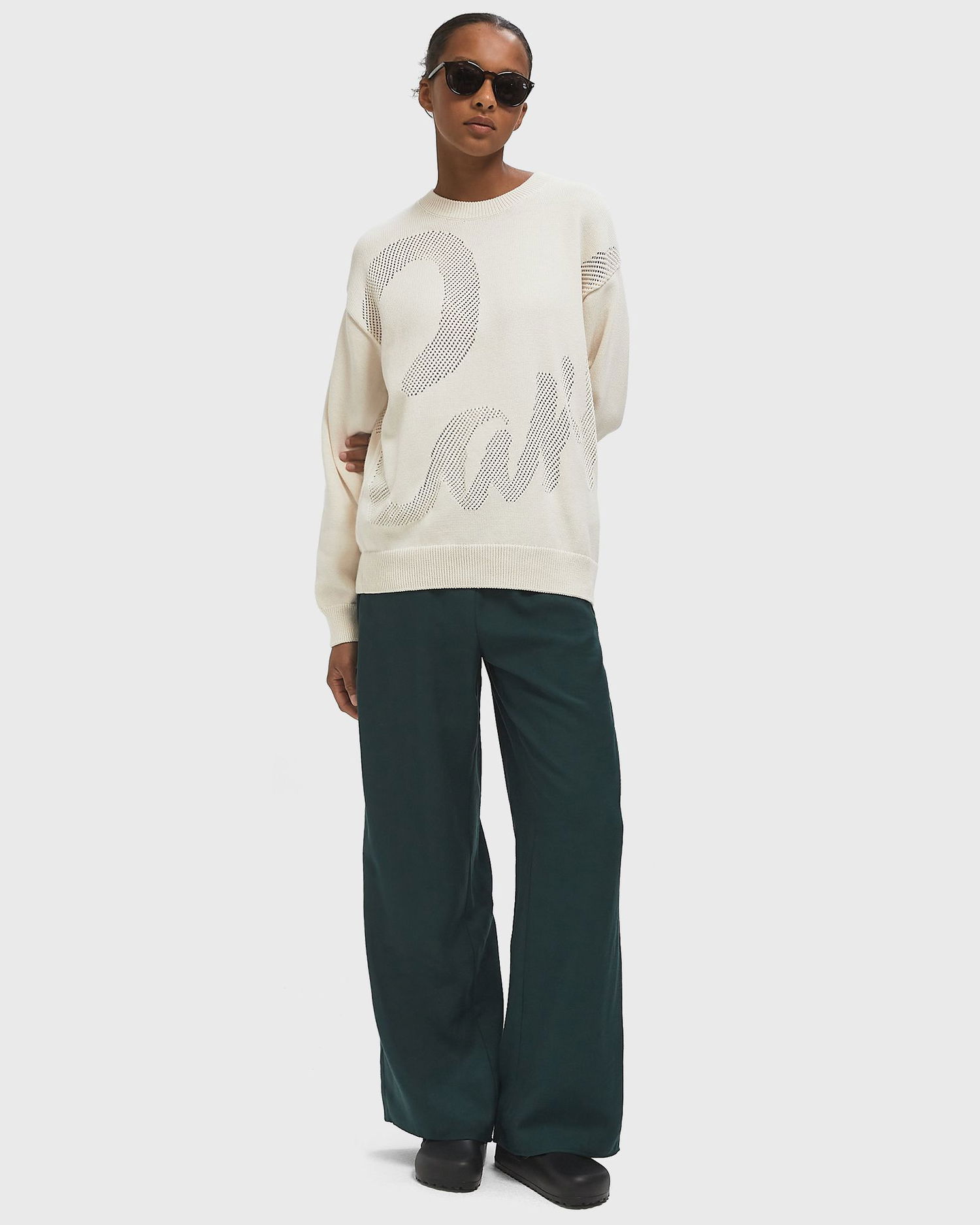 Bukser American Vintage Lanow Wide-Leg Pants Grøn | LAN10AH25-CYPRESS, 1