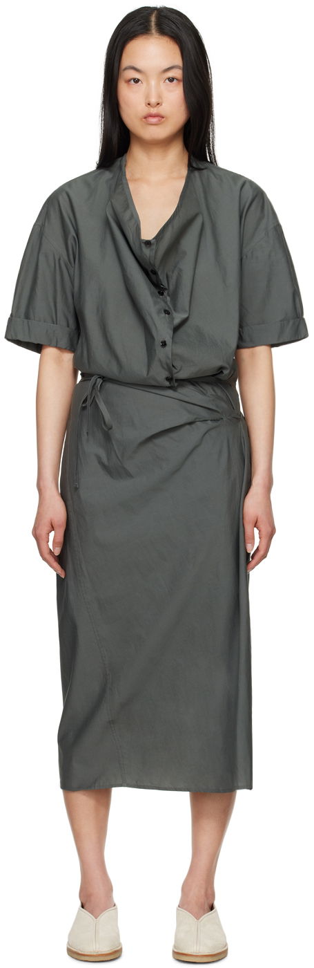 Kjole LEMAIRE Lemaire Wrap Midi Dress Grøn | DR1068 LF1209