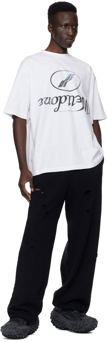 T-shirt We11done Distressed Logo T-Shirt Hvid | WD-TT3-22-905-U-WH, 3