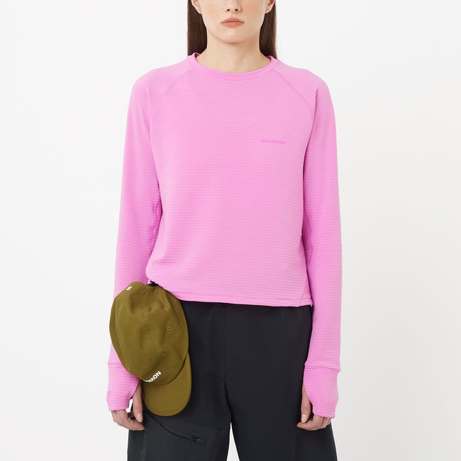 T-shirt Salomon Long-Sleeve Essential Lightwarm Top Lyserød | LC2604500