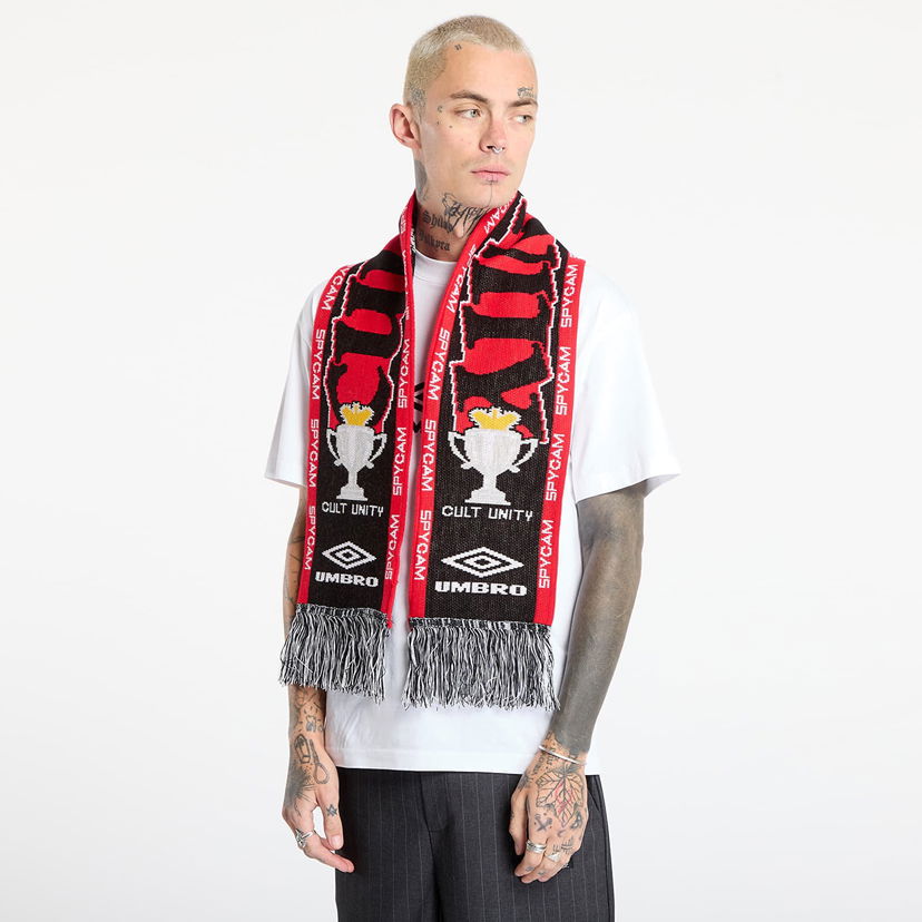 Tørklæde Umbro Cult Unity SPYCAM Knitted Fringe Scarf Flerfarvet | UBMW232YA11 BLK0042