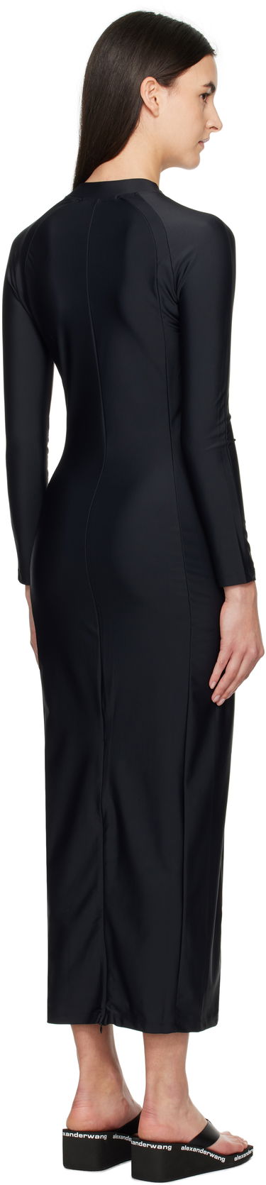 Kjole Alexander Wang Alexander Wang Rashguard Long Sleeve Maxi Dress Sort | 4CC1256293, 2