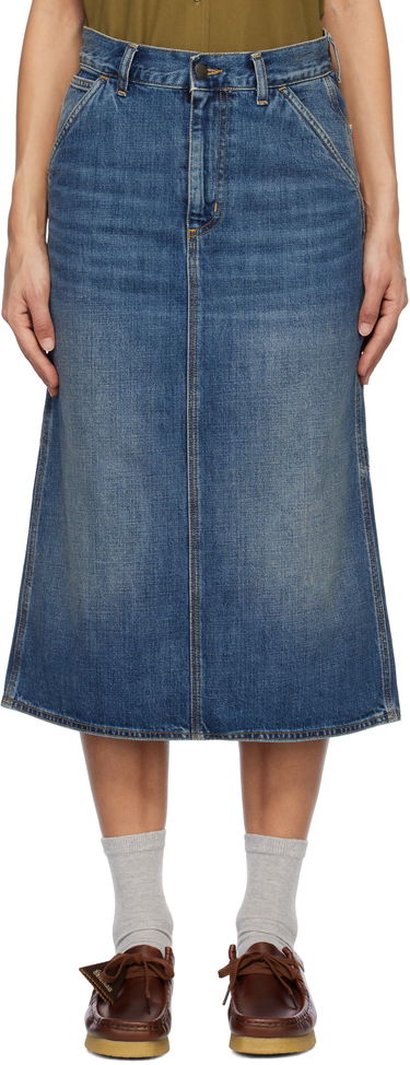Nederdel Carhartt WIP Single Knee Denim Midi Skirt Blå | I034224 014L, 0
