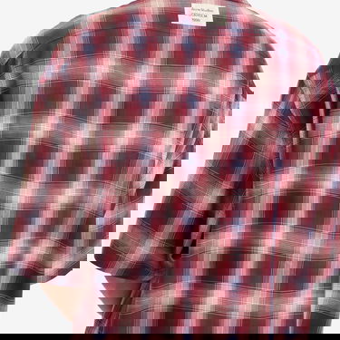 Skjorte Acne Studios Short Sleeve Plaid Check Shirt, Size Large Rød | CB0116-ALU, 5