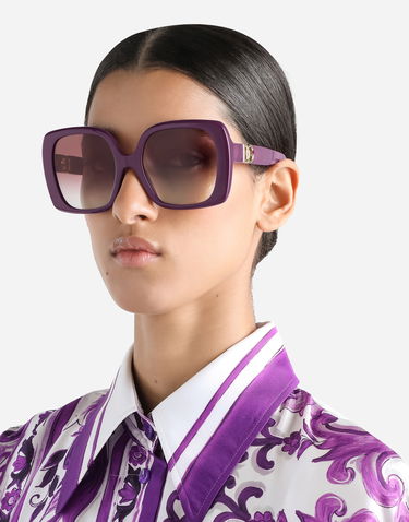 Solbriller Dolce & Gabbana Dolce & Gabbana Maiolica Gradient Square Sunglasses Lilla | VG4475VP48H9V000, 1
