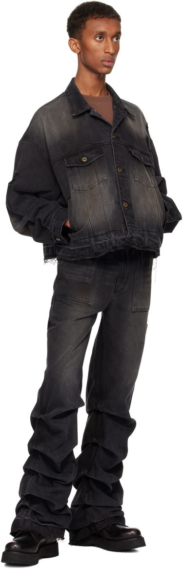 Jakke We11done Distressed Denim Jacket Sort | WD-DJ3-24-310-U-BK, 3