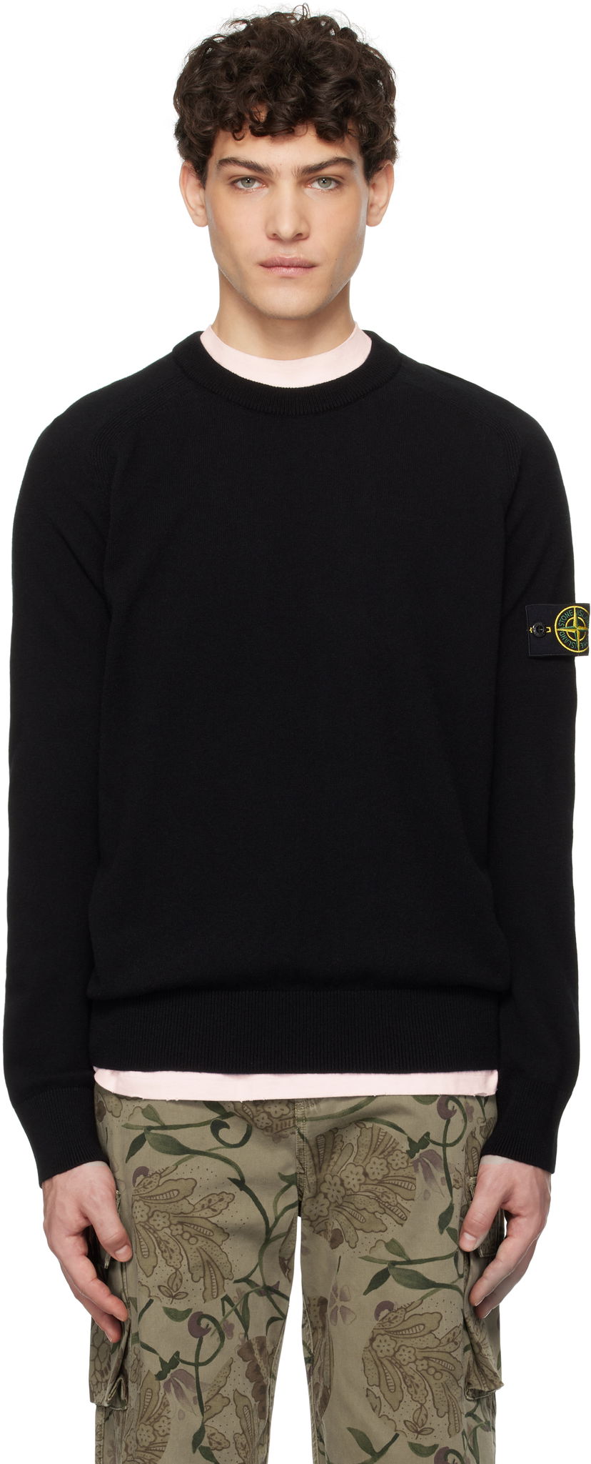 Sweater Stone Island Stone Island Light Geelong Wool Sweater Sort | K1S15 5100045 S00B4