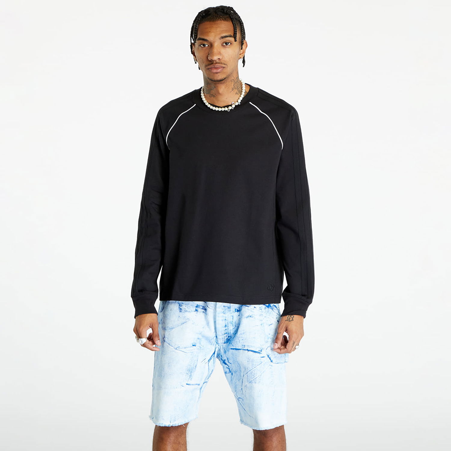 T-shirt adidas Originals Blue Version SST Long Sleeve Tee Black Sort | IL6158, 0