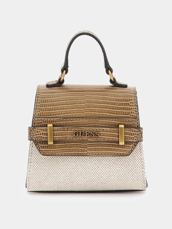 Skuldertaske GUESS Sestri Croc-Look Mini Flerfarvet | HWAB8985770, 0