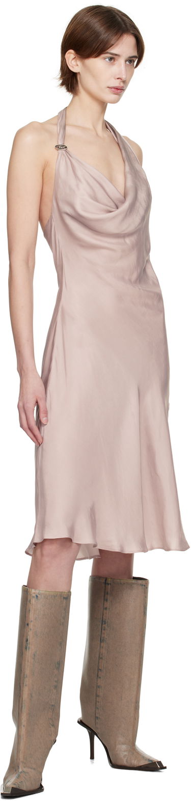 Kjole Diesel Diesel D-Estiny Halter Neck Midi Dress Lyserød | A16221 0JNAC, 3