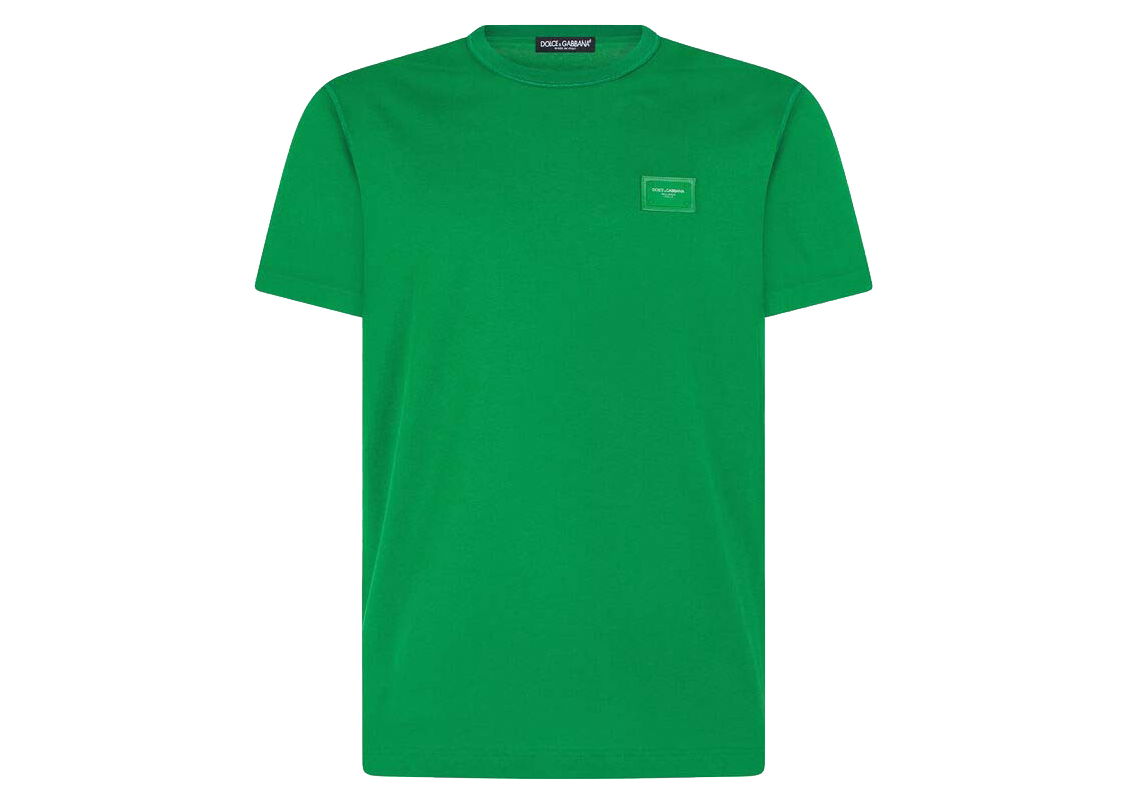 T-shirt Dolce & Gabbana Cotton Logoed Plaque T-shirt Green Grøn | G8KJ9TFU7EQV0396, 0