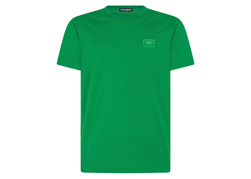 T-shirt Dolce & Gabbana Cotton Logoed Plaque T-shirt Green Grøn | G8KJ9TFU7EQV0396