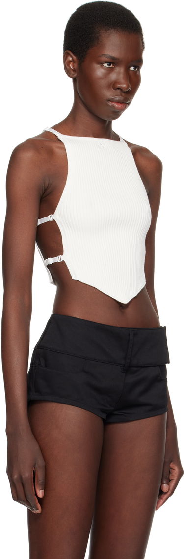 Tanktop Courrèges Courrèges Lingerie Detail Pointy Tank Top Hvid | 125MTO383FI0001, 1