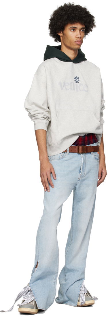 Sweatshirt ERL Venice Knit Hoodie Grå | ERL08T032, 4