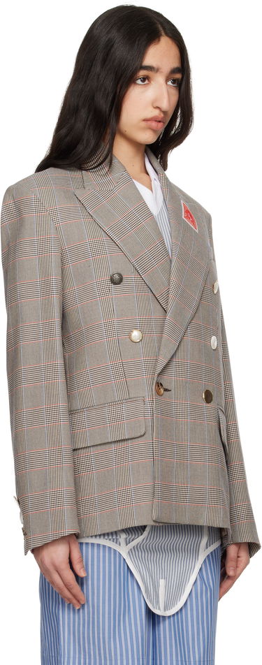 Jakke Charles Jeffrey Loverboy Charles Jeffrey LOVERBOY Edinburgh Double-Breasted Blazer Beige | 54020102, 4