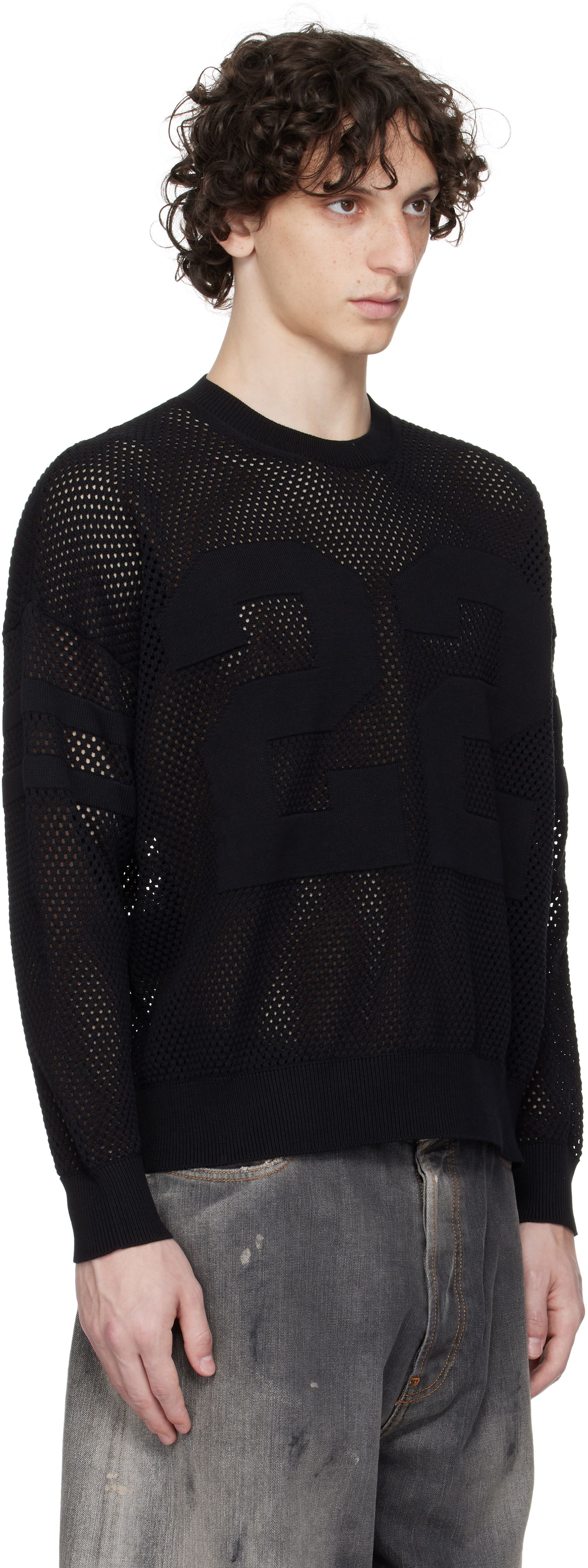 Sweater AMIRI AMIRI '22' Mesh Crewneck Sweater Sort | AMKNCW1040, 1