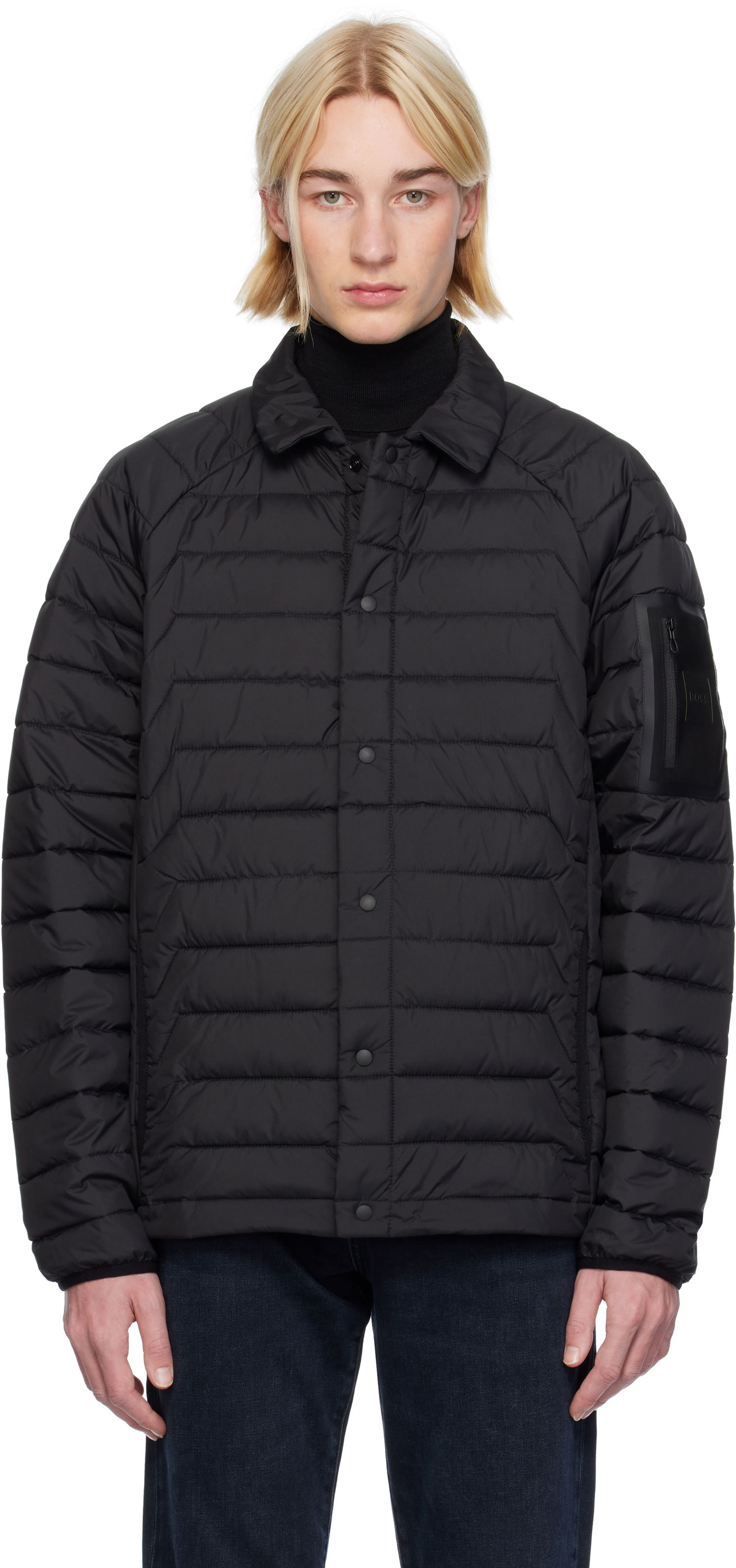 Puffer jakke BOSS Water-Repellent Jacket Sort | 50542781, 0