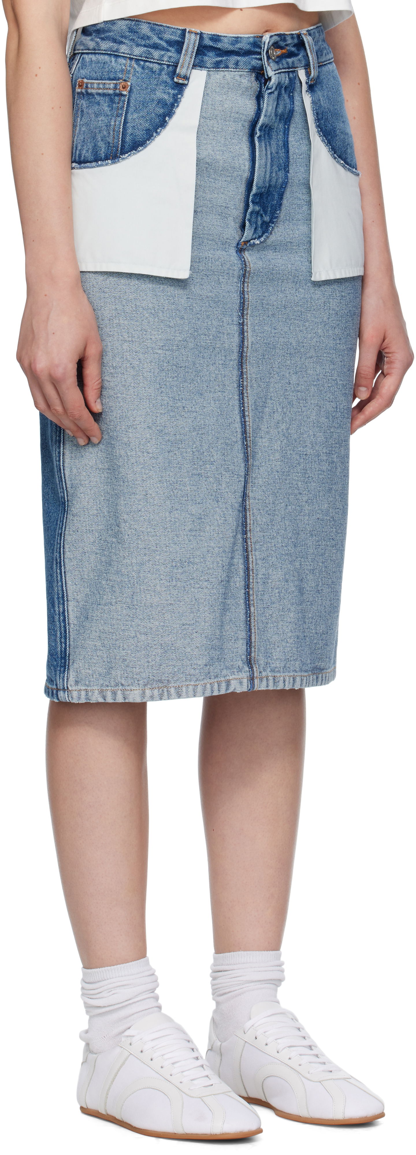 Nederdel Maison Margiela MM6 Maison Margiela Faded Denim Midi Skirt Blå | S52ME0024 M30018, 1