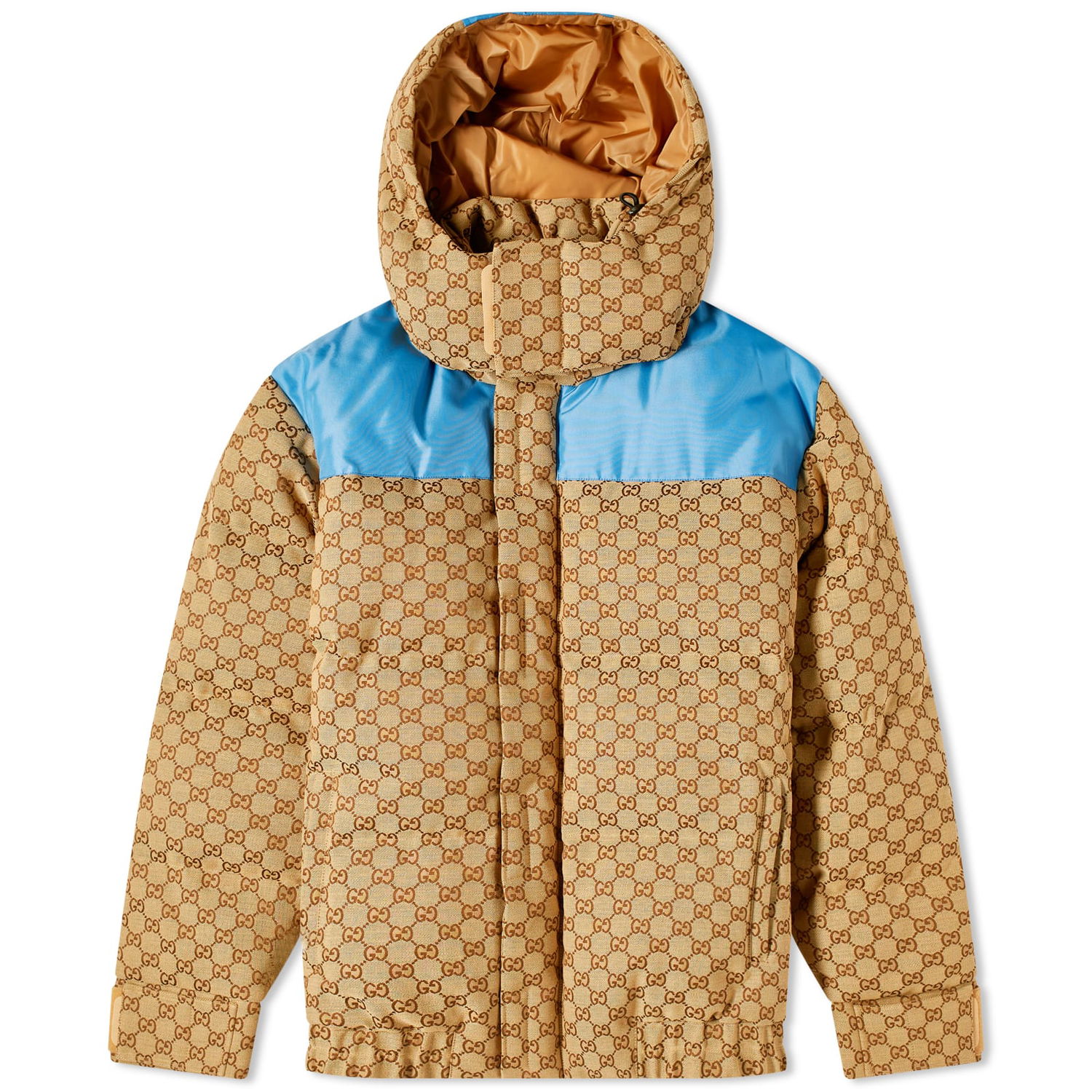 Jakke Gucci GG Jacquard Hooded Down Jacket Beige | 751395-Z8BJ6-2190, 0