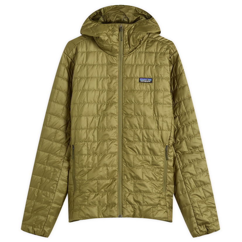 Puffer jakke Patagonia Men's Nano Puff Hooded Jacket, Size Small Grøn | 84223-PNDG