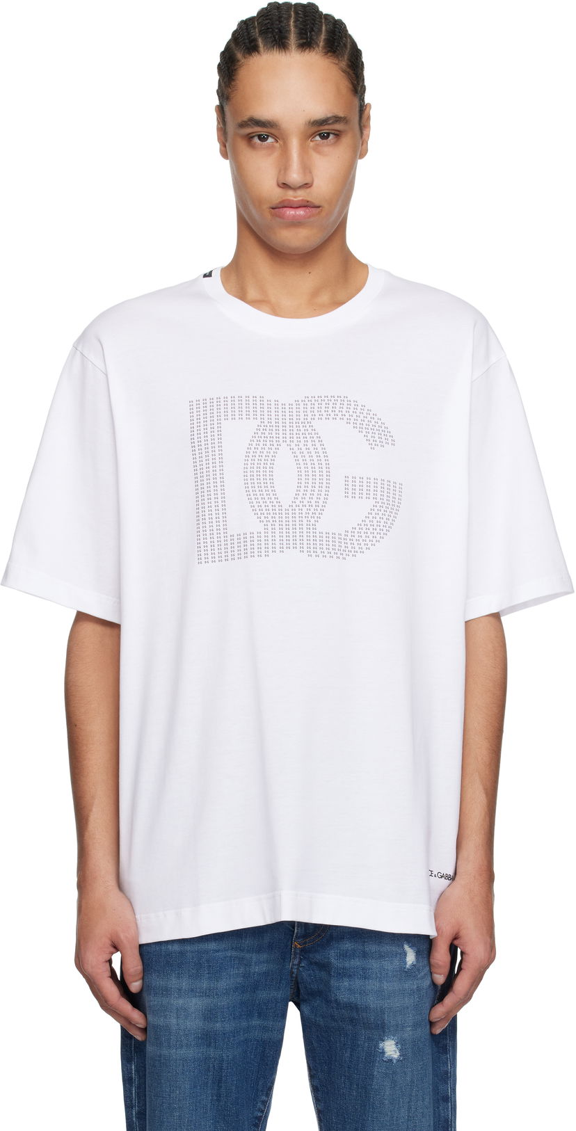 T-shirt Dolce & Gabbana Dolce&Gabbana DG Logo T-Shirt Hvid | G8PN9TG7O4O