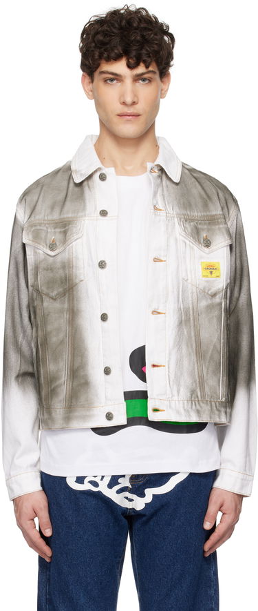 Jakke BBC IceCream ICECREAM Oil Stained Denim Trucker Jacket Grå | ICW008, 0