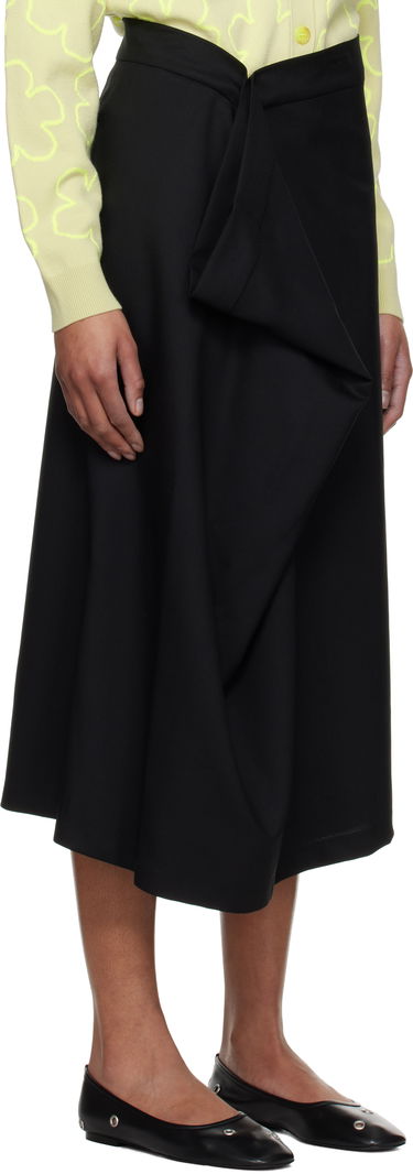 Nederdel KENZO Kenzo Paris Virgin Wool Draped Midi Skirt Sort | FF52JU3149RA, 1