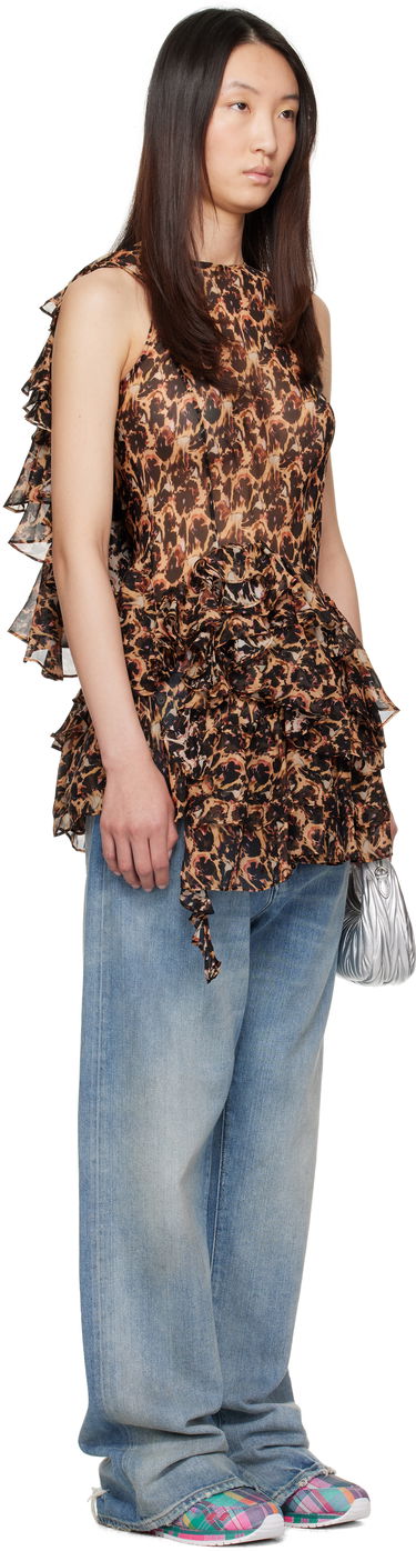 Kjole Collina Strada Collina Strada Silk Ruffle Mini Dress Blå | XX4046, 1