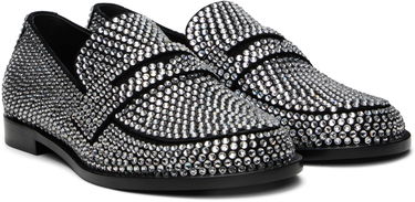 Tilbehør Amina Muaddi Amina Muaddi Tilda Crystal Loafers Sort | TILDA CRYSTAL LOAFER SUEDE, 3