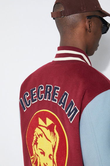 Bomberjakke BBC IceCream ICECREAM Diner Team Varsity Bomber Jacket Bourgogne | IC24106, 5