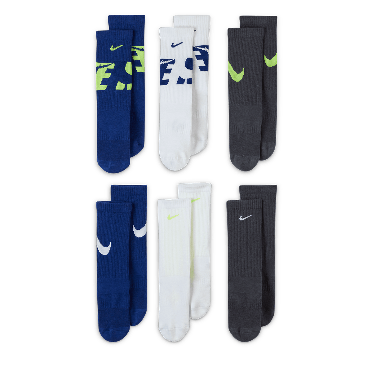 Sokker Nike Everyday Cushioned Crew Graphic 6-Pack Socks Flerfarvet | SK0066-955, 0