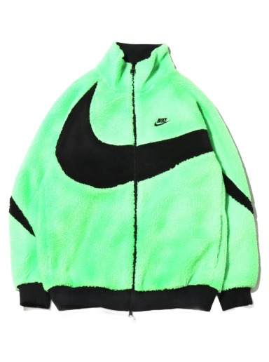 Jakke Nike Big Swoosh Reversible Boa Jacket Neon Green Grøn | BQ6546-350