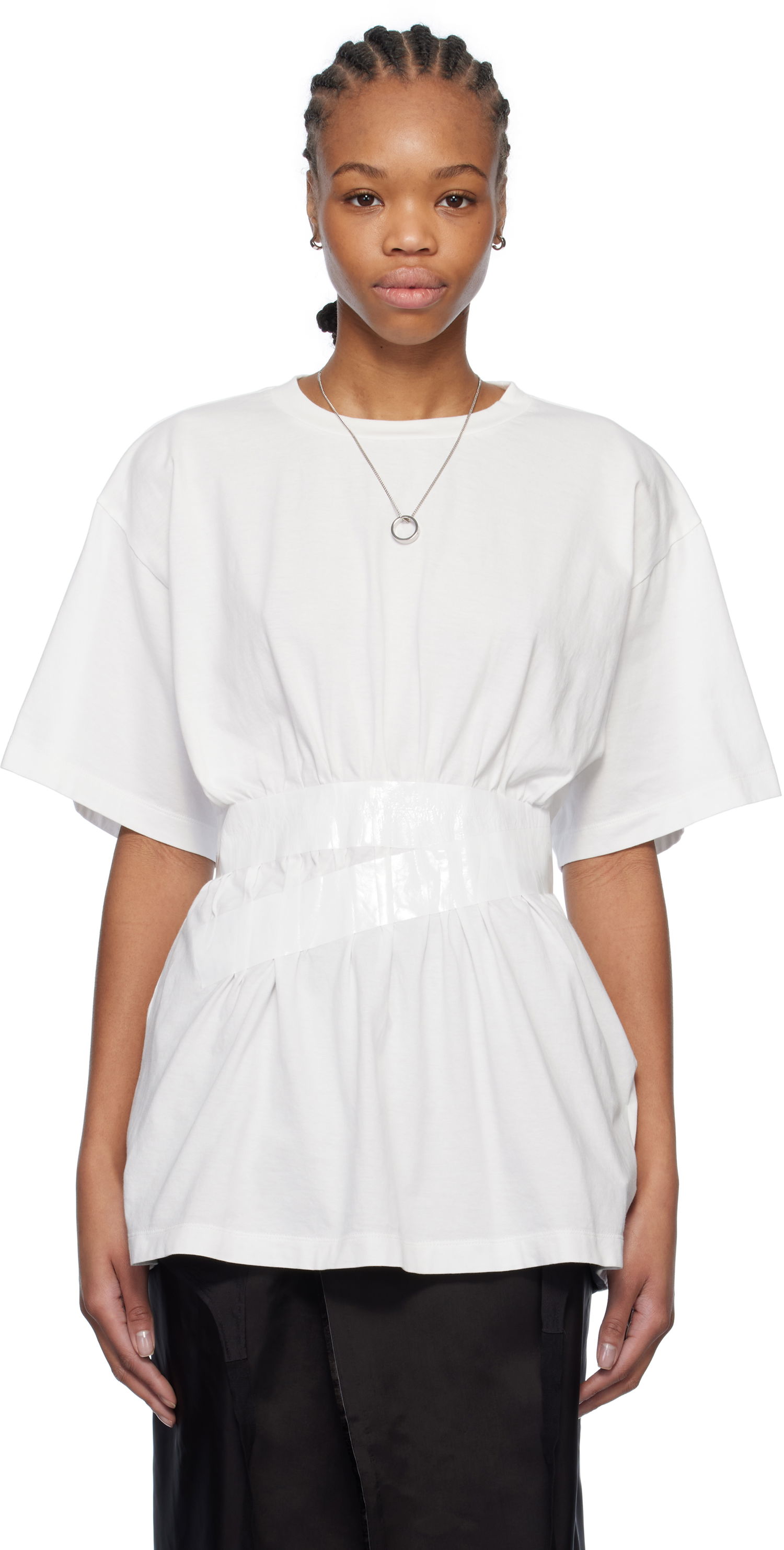 T-shirt Maison Margiela MM6 Maison Margiela Taped Jersey T-Shirt Hvid | S52GC0335 M20048, 0