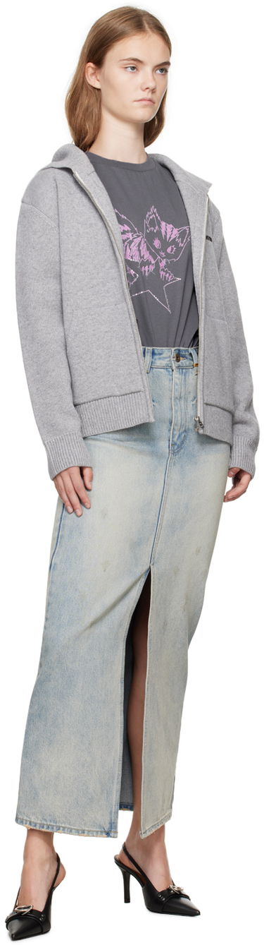 Nederdel We11done We11done Washed Denim Maxi Skirt Blå | WD-DS2-24-373-W-SK, 3