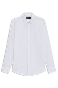 Men's Slim Fit Performance Structured Cotton Shirt