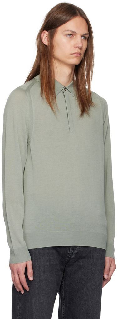 Polo skjorte Paul Smith Paul Smith Merino Long Sleeve Polo Grøn | M1R-570X-M02093-36, 1