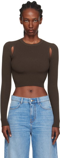 Max Mara Ala Cutout Ribbed Knit Sweater