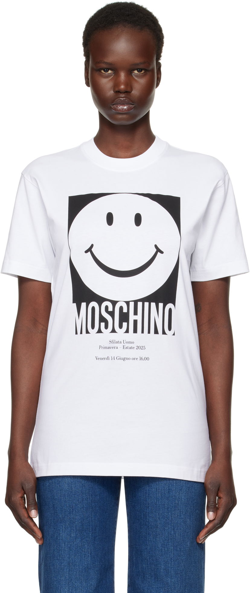 T-shirt Moschino Smiley Graphic T-shirt Hvid | J071605411001
