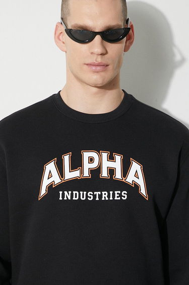 Sweatshirt Alpha Industries Alpha Industries College Print Sweatshirt Sort | 146301, 4