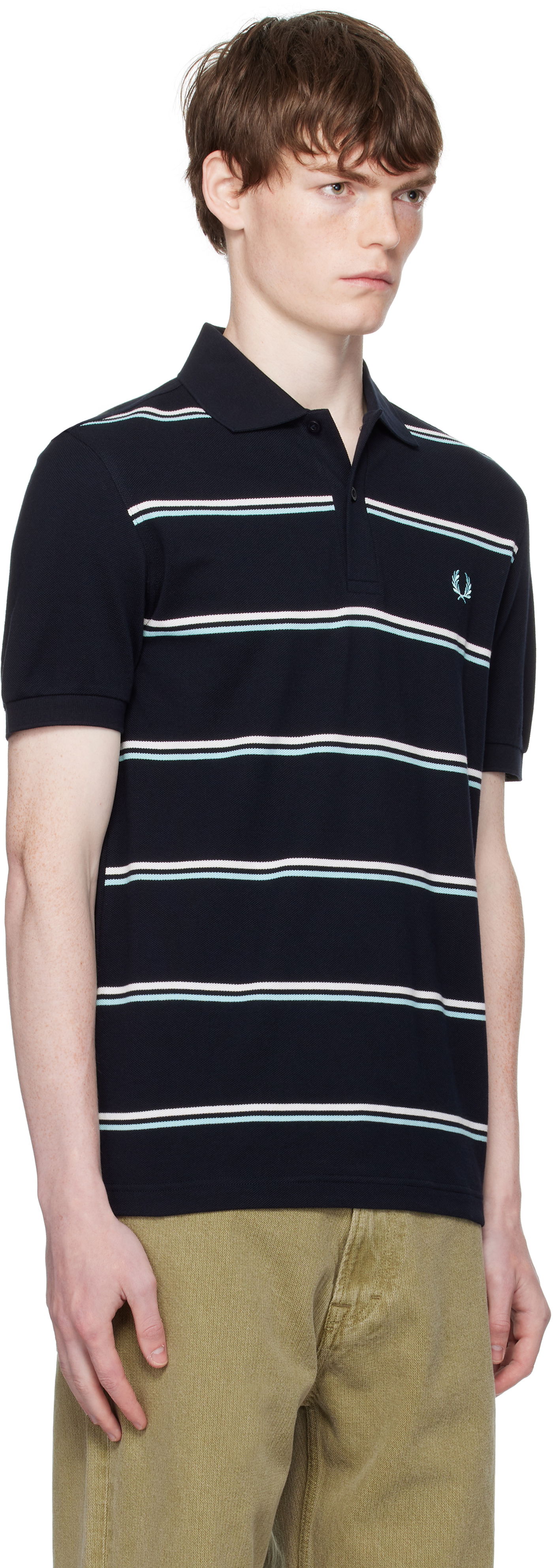 Polo skjorte Fred Perry Fred Perry Striped Polo Mørkeblå | M9905, 1