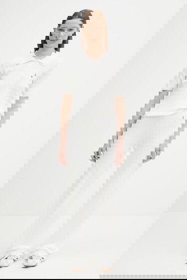 Polo skjorte Sporty & Rich Sporty & Rich Src Ribbed Polo Shirt Hvid | WS069620305WH37, 4