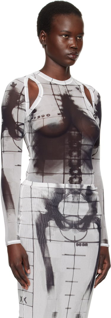 T-shirt Jean Paul Gaultier Jean Paul Gaultier 'The Squeletor' Mesh Top Hvid | 25/33-F-TO243-T580-0100, 1