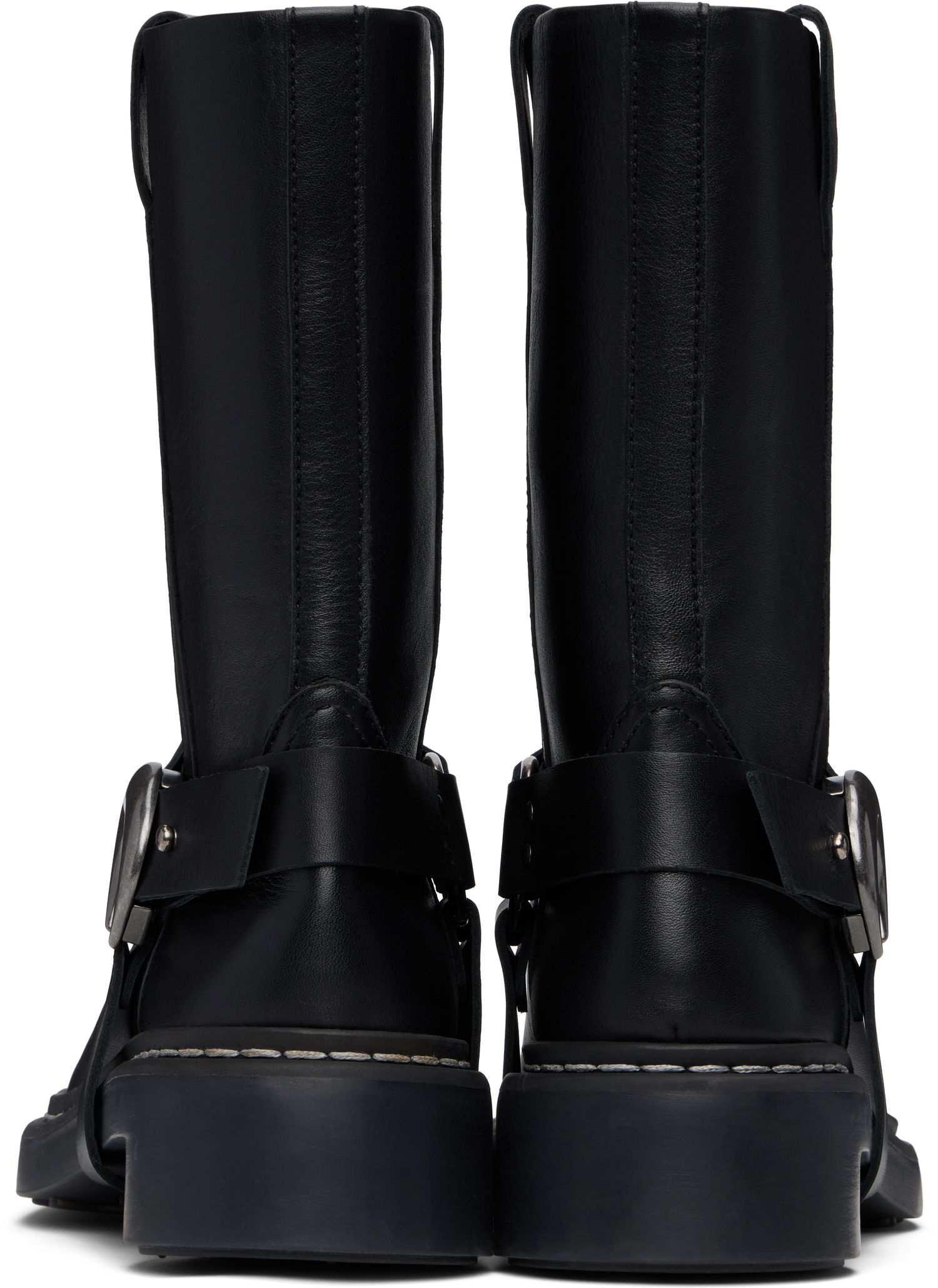 Tøj Marine Serre Marine Serre MS Moto Leather Boots Sort | WFW045A RLEA0017, 1
