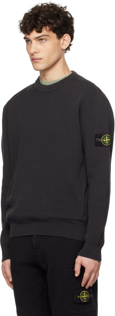 Sweater Stone Island Stone Island Ribbed Organic Cotton Crewneck Sweater Grå | K1S15 5100054 S00D8, 3