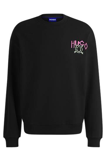 Sweater BOSS HUGO Happy Logo Terry Sweatshirt Sort | 50539702, 0