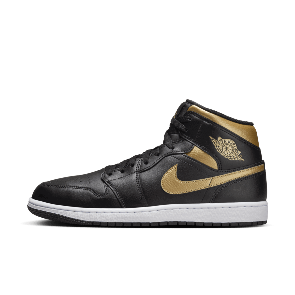 Sneakers og sko Jordan Air Jordan 1 Mid Black Metallic Gold Sort | DQ8426-071, 0