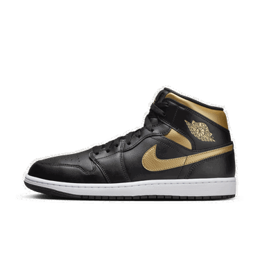 Sneakers og sko Jordan Air Jordan 1 Mid Black Metallic Gold Sort | DQ8426-071, 0